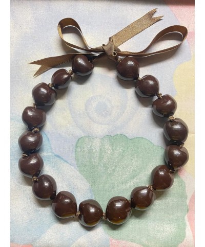 18" Mens and Womens Real Brown Kukui Nut Necklace Lei Chunky Bead From the Philippines $8.59 Necklaces