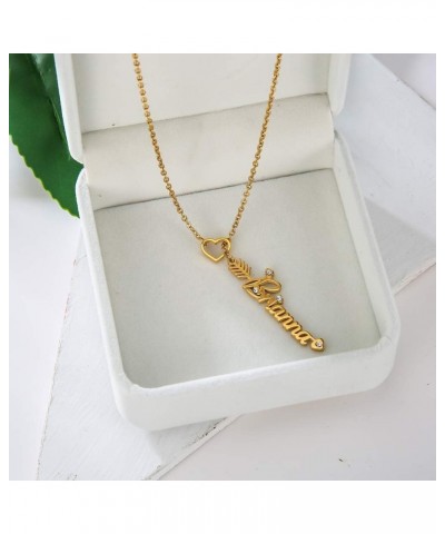 Heart Shaped Arrow Y Necklace with Name 18 + 2 in Made of PVD Gold Plated Stainless Steel Lauren Stainless Steel $8.26 Necklaces