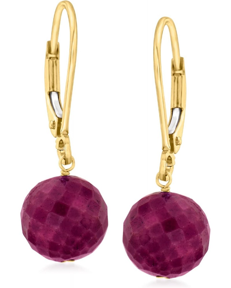 Canaria 10.00 ct. t.w. Ruby Bead Drop Earrings in 10kt Yellow Gold $40.56 Earrings