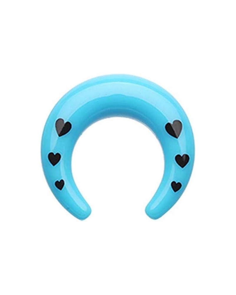 Love Struck Multi Hearts Acrylic Ear Gauge Buffalo Taper 2 GA (6.5mm), Blue $10.06 Body Jewelry