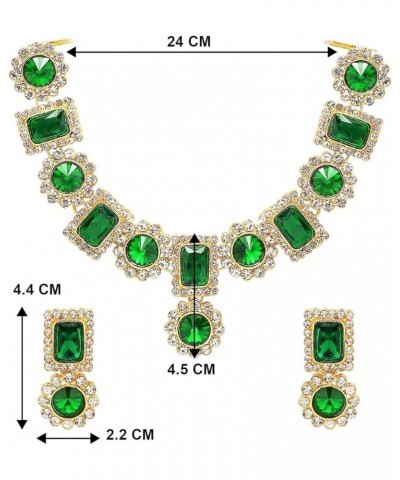 Gold Plated Floral Green Kundan Necklace Earring from St Patricks Day's Traditional Jewellery Set for Women Green 1 $16.77 Je...