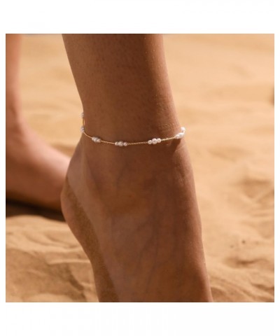 Dainty Simple Chain Anklet for Women 18k Gold/Silver Plated Summer Beach Beaded Evil Eye Moon Figaro Butterfly Satellite Cuba...