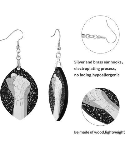 Dangle Earring MDF Wood Drop/Leaf Copper Plated Silver Hook Lightweight Earrings Multi 15 $6.48 Earrings