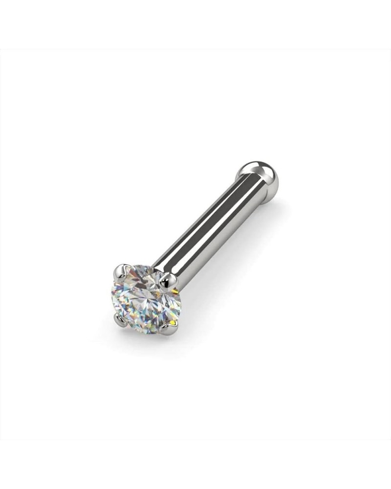 Diamond Nose Stud 14K White Gold Nose Ring Bone 20 Gauge SI1 Clarity 1.5mm (0.015 ct. tw) $48.87 Body Jewelry