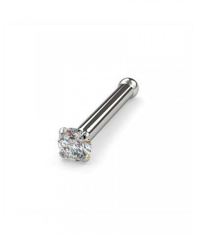 Diamond Nose Stud 14K White Gold Nose Ring Bone 20 Gauge SI1 Clarity 1.5mm (0.015 ct. tw) $48.87 Body Jewelry