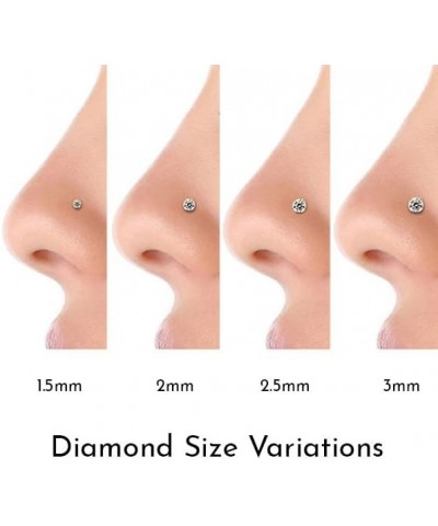 Diamond Nose Stud 14K White Gold Nose Ring Bone 20 Gauge SI1 Clarity 1.5mm (0.015 ct. tw) $48.87 Body Jewelry