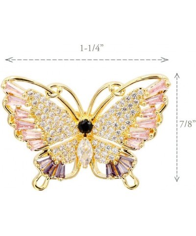 Butterfly Design with AAA CZ Color Stones Adjustable Statement Rings for Women Gold + Multi Color CZ $11.78 Rings