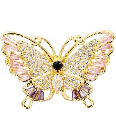 Butterfly Design with AAA CZ Color Stones Adjustable Statement Rings for Women Gold + Multi Color CZ $11.78 Rings