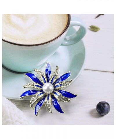 Costume Jewelry for Women Flower Brooch Pins for Women Fashion Crystal Broches Vintage Jewelry Broche Pins X Blue $6.62 Brooc...