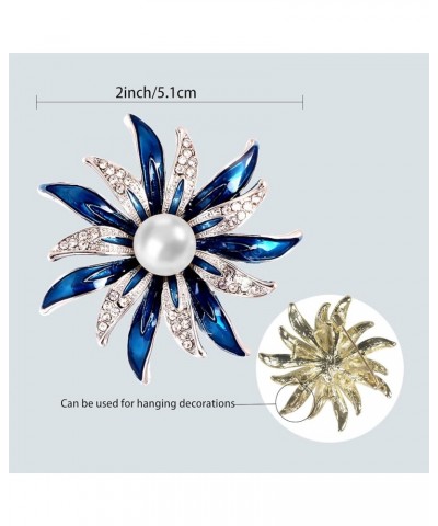 Costume Jewelry for Women Flower Brooch Pins for Women Fashion Crystal Broches Vintage Jewelry Broche Pins X Blue $6.62 Brooc...