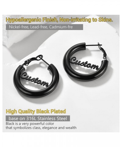 Stainless Steel Chunky Hoop Earrings For Women, Minimalist and Chic, Black/Gold Plated, Round Hoops Earrings Hypoallergenic, ...