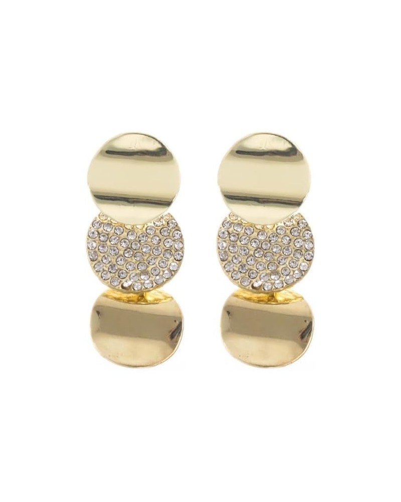 Women's Golden Ear Clips Clip On Earrings Non Pierced Golden Round Ear Clips $11.40 Earrings