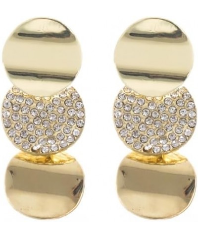 Women's Golden Ear Clips Clip On Earrings Non Pierced Golden Round Ear Clips $11.40 Earrings