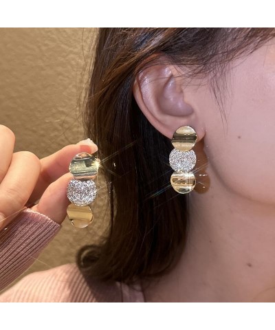 Women's Golden Ear Clips Clip On Earrings Non Pierced Golden Round Ear Clips $11.40 Earrings