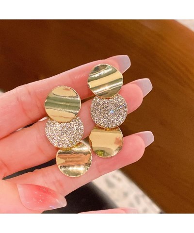 Women's Golden Ear Clips Clip On Earrings Non Pierced Golden Round Ear Clips $11.40 Earrings