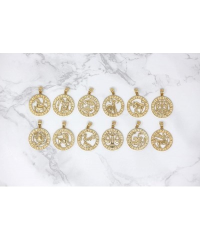 10k Yellow Gold Zodiac Pendant Necklace 18.0 Inches Aquarius $88.55 Necklaces