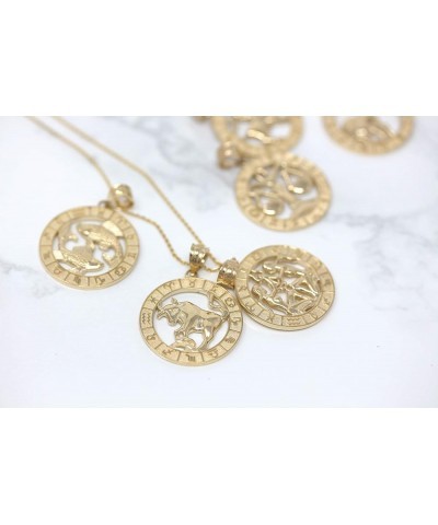 10k Yellow Gold Zodiac Pendant Necklace 18.0 Inches Aquarius $88.55 Necklaces