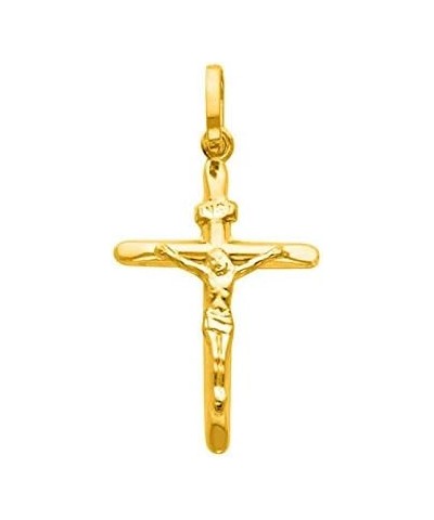 14k Yellow Gold Crucifix Cross Pendant with 1.6mm Figaro Chain Necklace 16.0 Inches $66.00 Necklaces