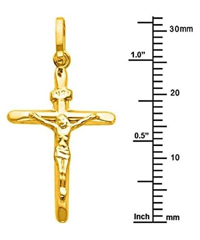 14k Yellow Gold Crucifix Cross Pendant with 1.6mm Figaro Chain Necklace 16.0 Inches $66.00 Necklaces