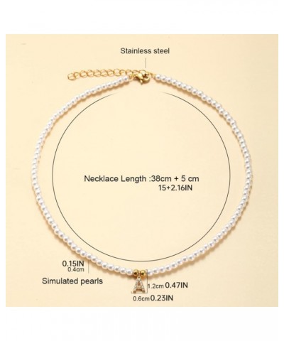 Personalized 26 Initial Letter Pearl Necklaces for Women 2024 Trendy,Dainty Round Imitation Pearl Choker Necklace,Pendant Jew...