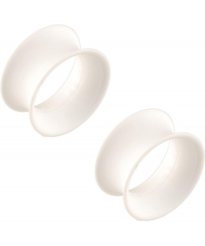 KAOS BRAND: Pair of White Silicone Double Flared Skin Eyelets 2", 3/8" Wearable Length $21.09 Body Jewelry