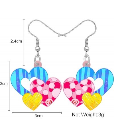 Cute Valentines Day Gifts Pink Donuts Love Earrings Acrylic Heart Dangle Jewelry for Women Teen Girls Lovers Charms Gifts Sky...