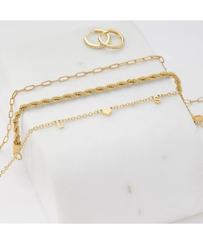 Rope + Paperclip Chain Set Rose Gold $25.38 Necklaces