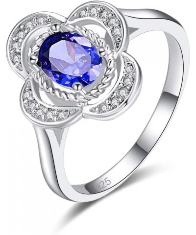 925 Sterling Silver Plated Created Ruby Spinel Womens Ring Best Gift for Women Girls B Blue $4.12 Rings