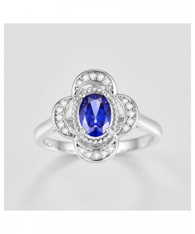 925 Sterling Silver Plated Created Ruby Spinel Womens Ring Best Gift for Women Girls B Blue $4.12 Rings