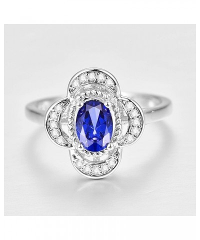 925 Sterling Silver Plated Created Ruby Spinel Womens Ring Best Gift for Women Girls B Blue $4.12 Rings