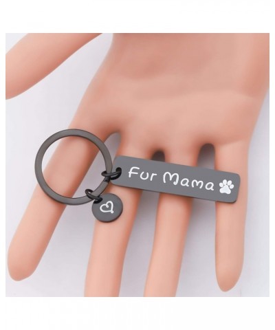 Dog Mom Gift Fur Mama Keychain Paw Print Dog Lover Jewelry Dog Person Gift Mom of Dogs Gift Black Fur Mama $10.43 Pendants