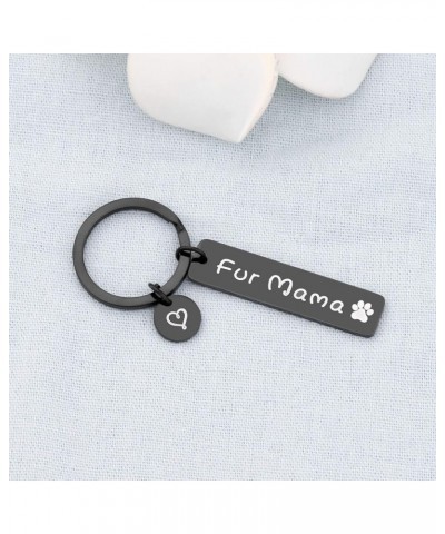 Dog Mom Gift Fur Mama Keychain Paw Print Dog Lover Jewelry Dog Person Gift Mom of Dogs Gift Black Fur Mama $10.43 Pendants