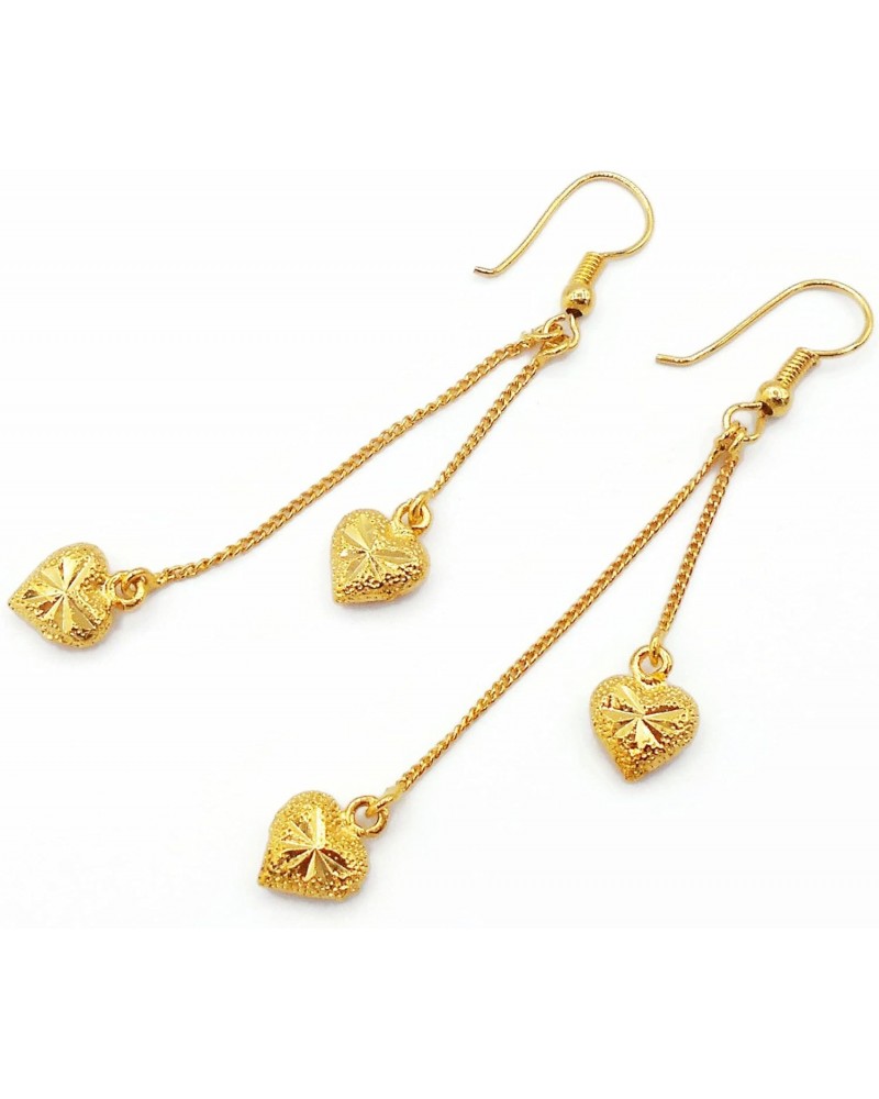 Lovely Dangle Earrings 23k 24k Thai Baht Yellow Gold Plated Filled Earrings Design From Thailand (E-205) $20.74 Earrings