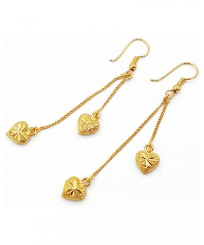 Lovely Dangle Earrings 23k 24k Thai Baht Yellow Gold Plated Filled Earrings Design From Thailand (E-205) $20.74 Earrings