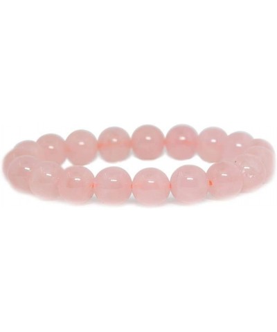 Gem Semi Precious Gemstone 10mm Round Beads Stretch Bracelet 7 Inch Unisex Rose Quartz $8.79 Bracelets