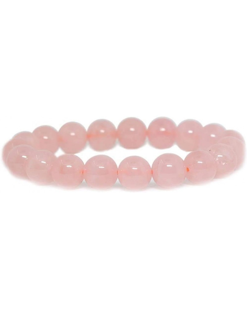 Gem Semi Precious Gemstone 10mm Round Beads Stretch Bracelet 7 Inch Unisex Rose Quartz $8.79 Bracelets