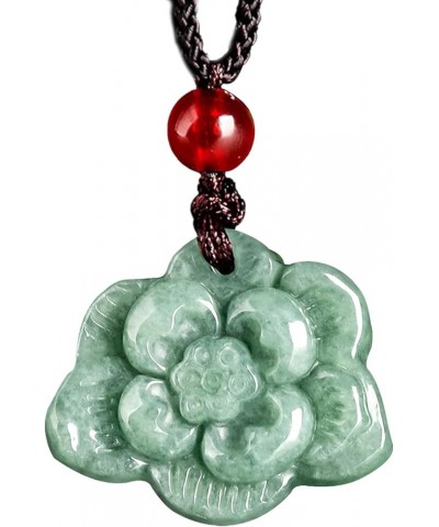 Natural Green Jade Necklaces for Women Good Luck Donut Jade Pendant Necklaces Amulet Jewelry Gifts Lotus $18.89 Necklaces