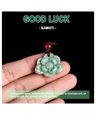 Natural Green Jade Necklaces for Women Good Luck Donut Jade Pendant Necklaces Amulet Jewelry Gifts Lotus $18.89 Necklaces