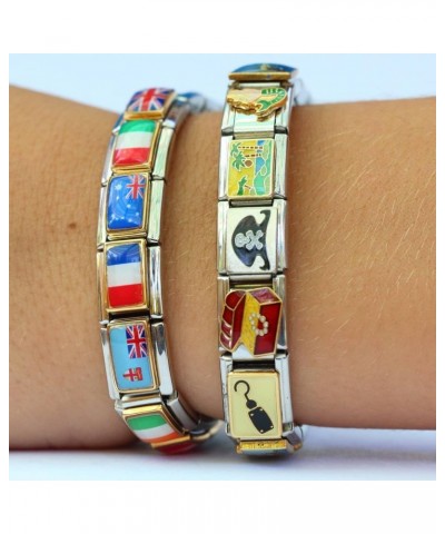 New Charms Fiji Flag Italian Charm Bracelet Jewelry Link $7.44 Bracelets