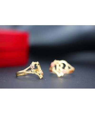 10k Gold Initial Alphabet Personalized Heart Ring - Letter D white-gold $43.75 Rings