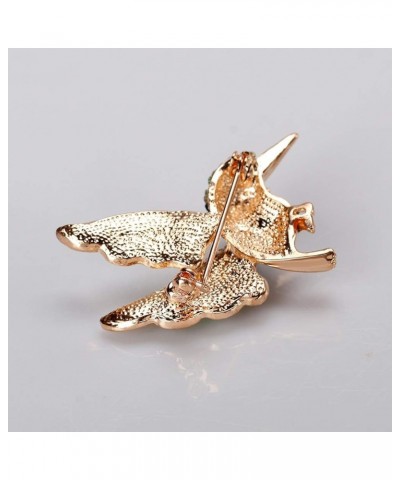 Elegant Glitter Bird Brooch Pin, Fashion Bird Rhinestone Inlaid Alloy Women Brooch Pin for Dress Sweater Clothes Ornament Red...