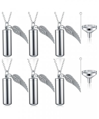 Urn Necklace for Ashes Cremation Jewelry for Ashes, 6 Pieces Stainless Steel Cremation Jewelry for Women Men, Memorial Neckla...