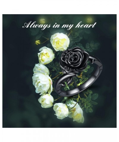 Rose Flower Cremation Urn Ring for Ashes Women 925 Sterling Silver Rose Cremation Jewelry Memorial Keepsake Ring Gifts $23.09...