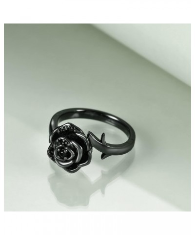 Rose Flower Cremation Urn Ring for Ashes Women 925 Sterling Silver Rose Cremation Jewelry Memorial Keepsake Ring Gifts $23.09...