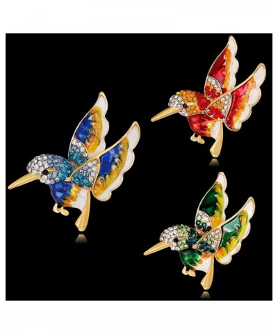 Elegant Glitter Bird Brooch Pin, Fashion Bird Rhinestone Inlaid Alloy Women Brooch Pin for Dress Sweater Clothes Ornament Red...