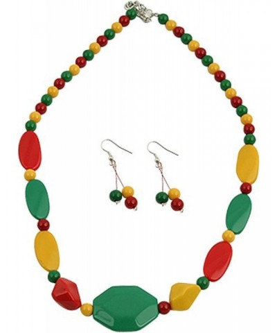 Rasta Necklace and Earring Set Empress Colors RYG Bead Reggae Sexy Jamaican $9.75 Jewelry Sets