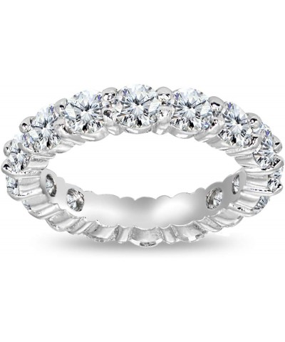 Sterling Silver Cubic Zirconia Round-Cut Eternity Wedding Bands Rings Size 5-10 4mm Cubic Zirconia - Silver $18.55 Rings