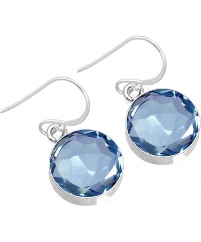 925 Sterling Silver Handmade Drop Dangle Earring for Women Round Gemstone Fashion Jewelry for Gift (98550_E) Iolite Quartz $2...