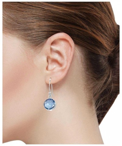 925 Sterling Silver Handmade Drop Dangle Earring for Women Round Gemstone Fashion Jewelry for Gift (98550_E) Iolite Quartz $2...