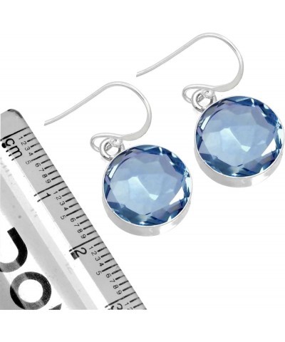 925 Sterling Silver Handmade Drop Dangle Earring for Women Round Gemstone Fashion Jewelry for Gift (98550_E) Iolite Quartz $2...